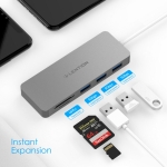 LENTION USB-C Multiport Hub with 3 USB 3.0 Ports SD Card Reader Micro SD Card CB10177